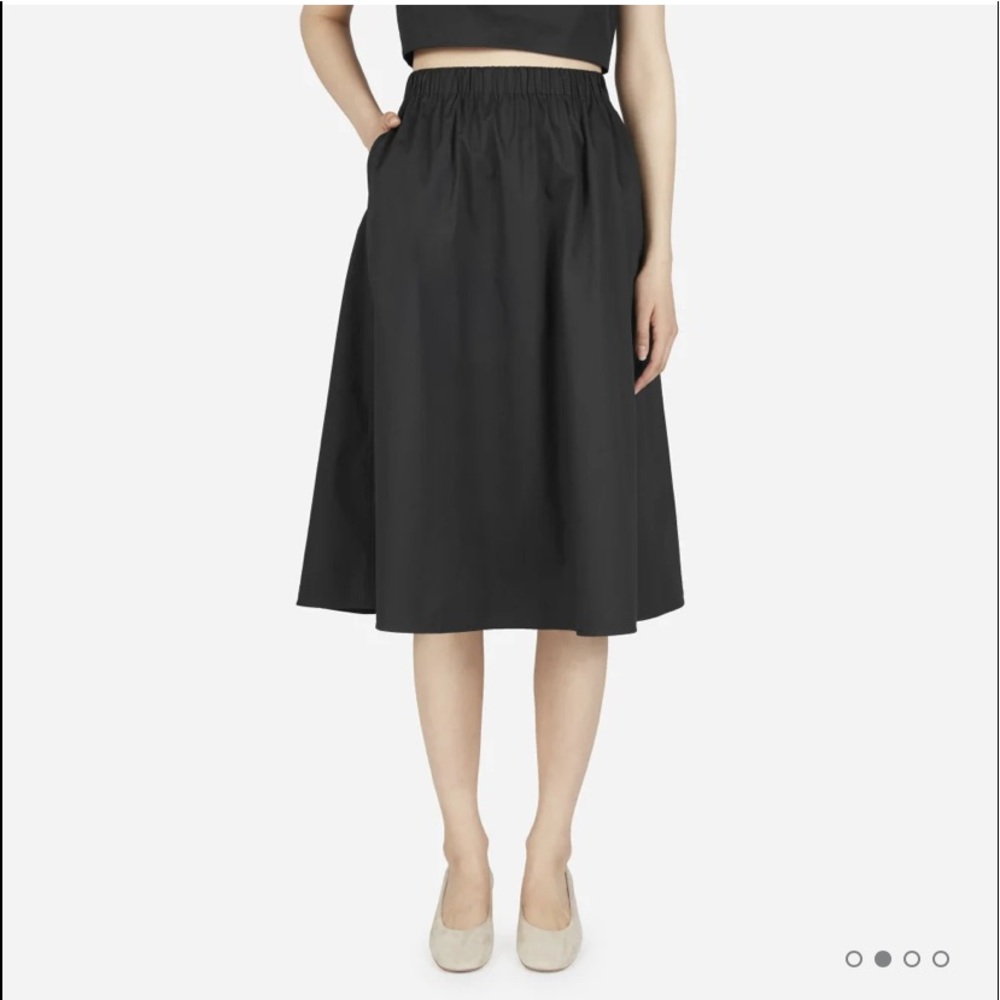 EVERLANE Black Clean Cotton Pull On Skirt.